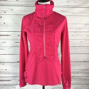 Brooks Athleisure‎ Hot Pink Athletic 3/4 Zip Workout Running Top Women’s Medium